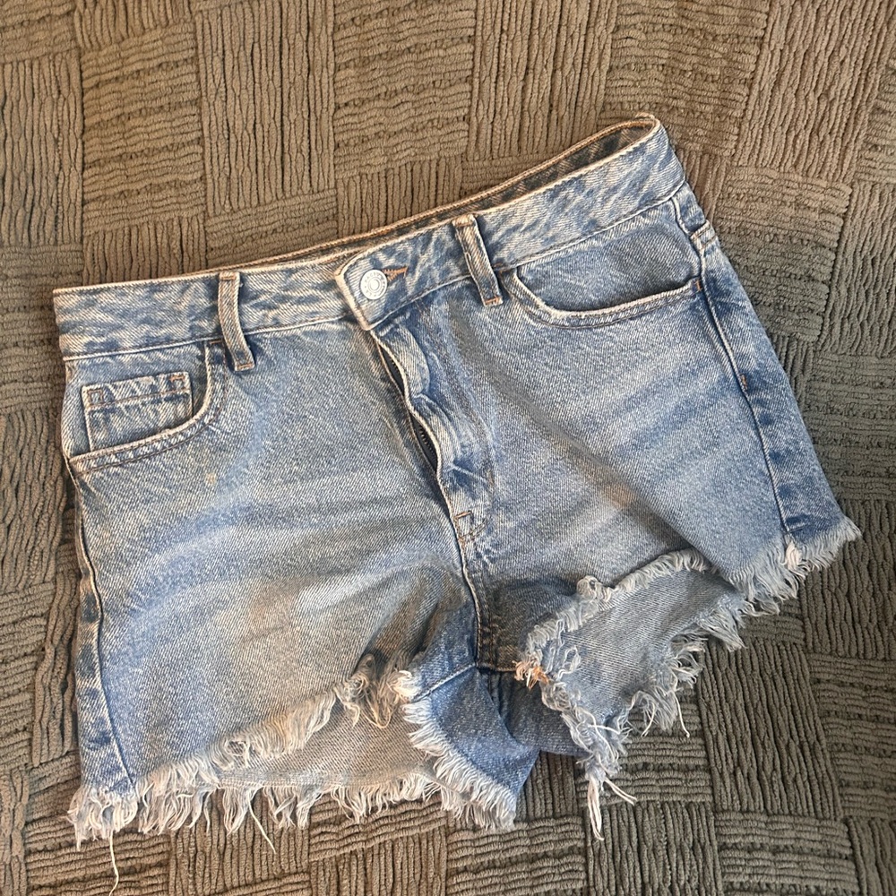 PacSun Distressed Light Blue Denim Shorts